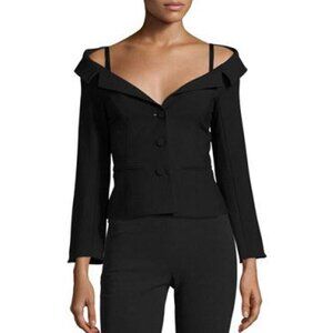 Cinq a Sept Angelina Cold Shoulder Tailored Blazer in Black Size 8